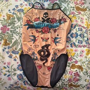 Betty Designs Edgy Graphic Swimsuit with Skull Design